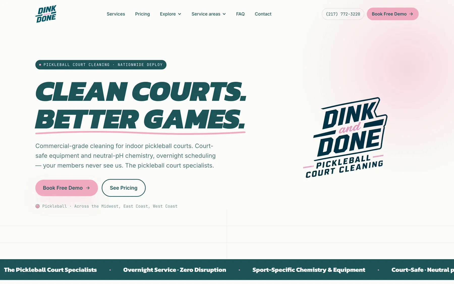 The Dink and Done homepage at dinkanddone.com