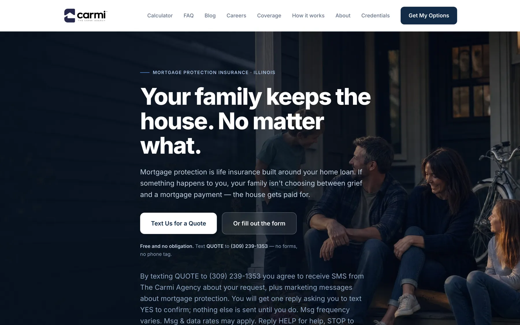 The The Carmi Agency homepage at thecarmiagency.com
